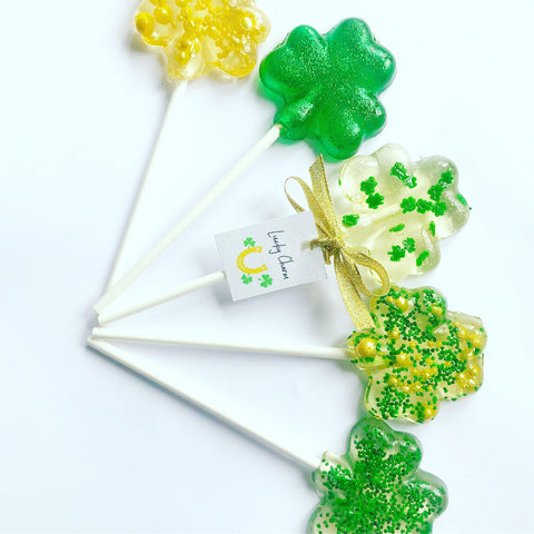 St Patricks Day shamrock Lucky Charm lollipops