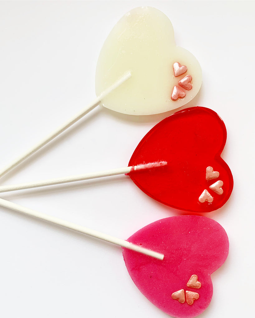 Heart with mint hearts lollipop
