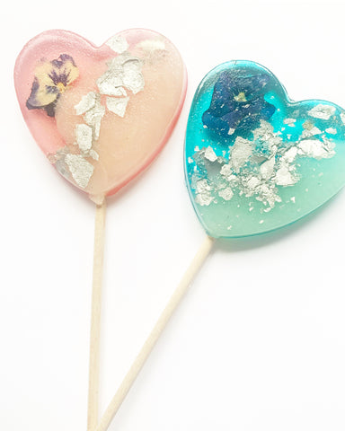 Pink and Blue Ómbre Floral Lollipops