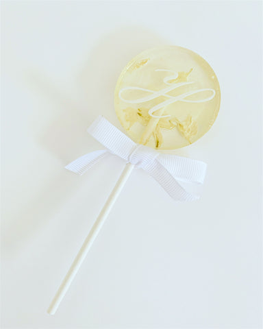 Letter monogram flower petal lollipop