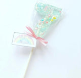 Pastel Sprinkle Number Lollipops 1-5