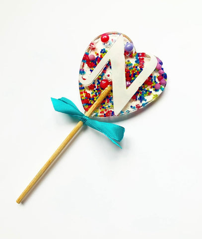 Initial/ Letter sprinkle lollipop