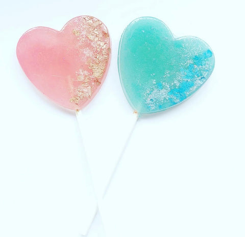 Blue and pink shimmer flake Lollipop