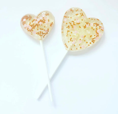 Pink and copper sprinkle Lollipop