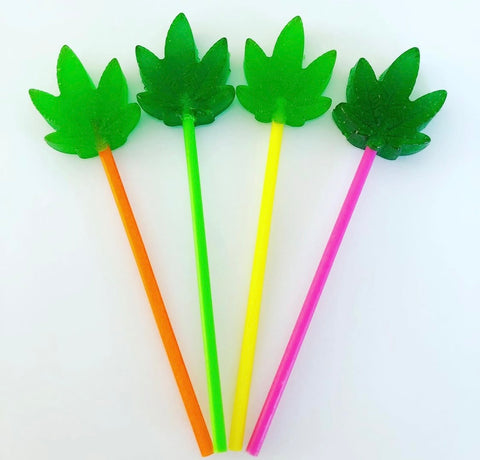 Cannabis Leaf shaped lollipop