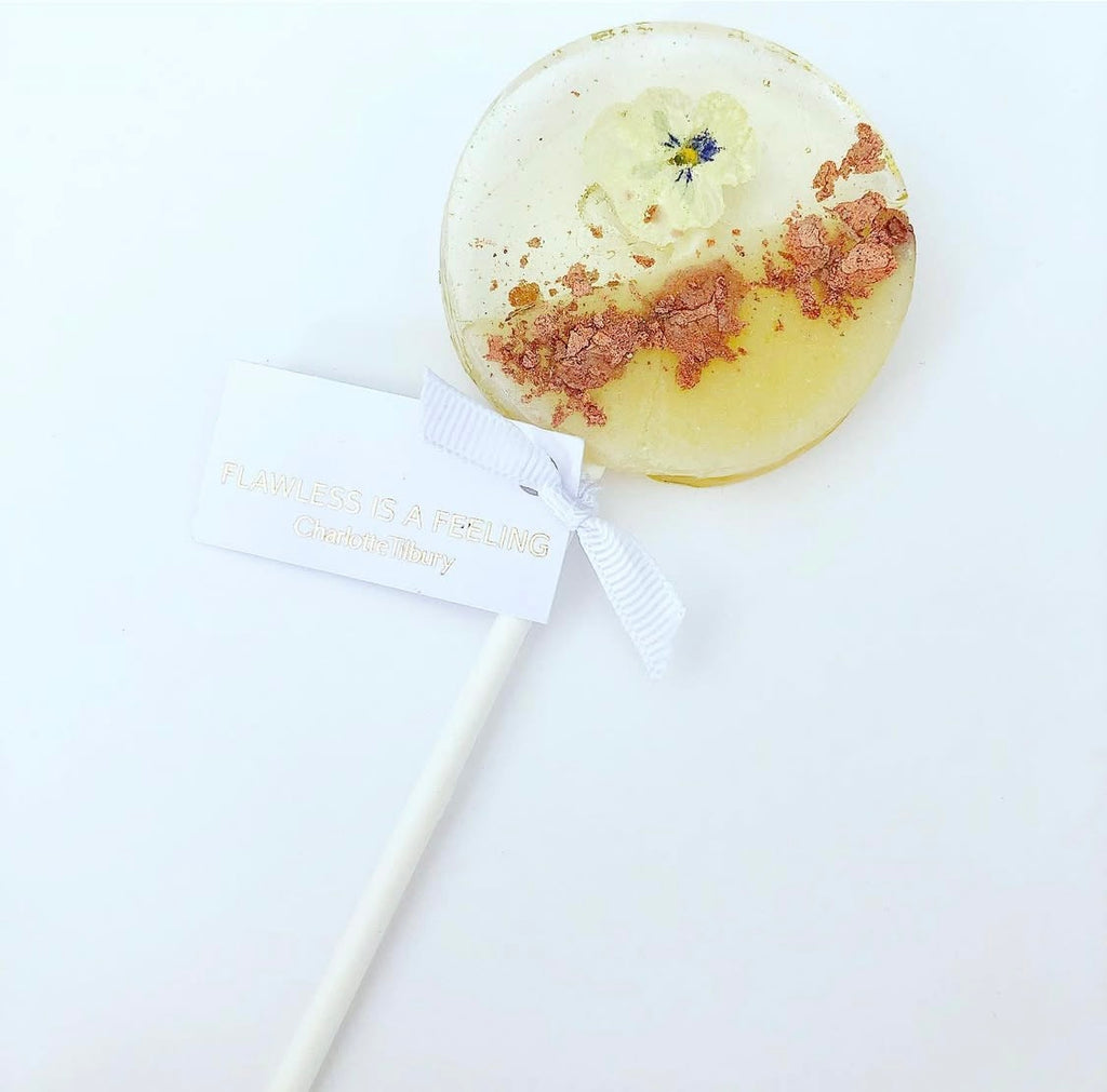 Logo/branded floral lollipops