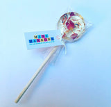 Logo/branded floral lollipops