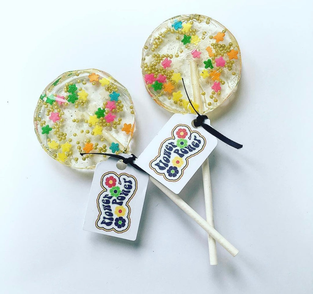 Flower Power Sprinkle Lollipops