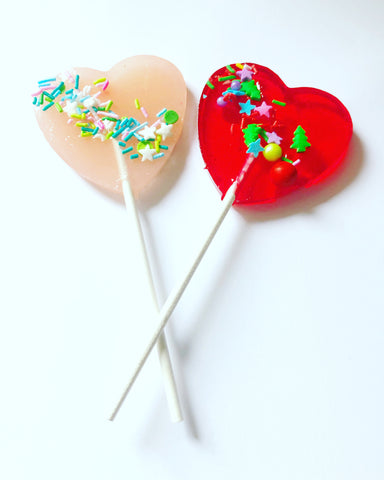 Festive Sprinkle love lollipops