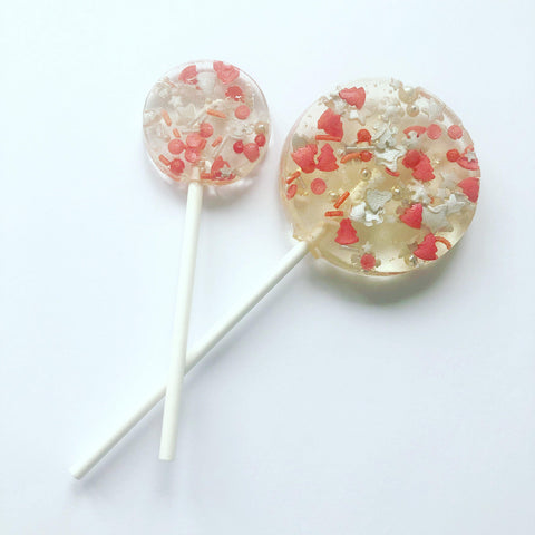 Red and Silver Festive Sprinkle Lollipop