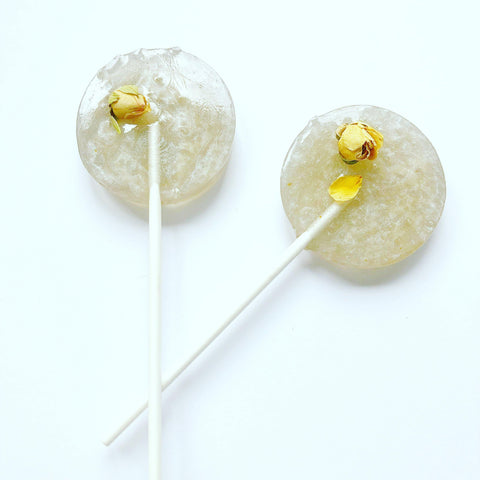Grey and yellow rose lollipop