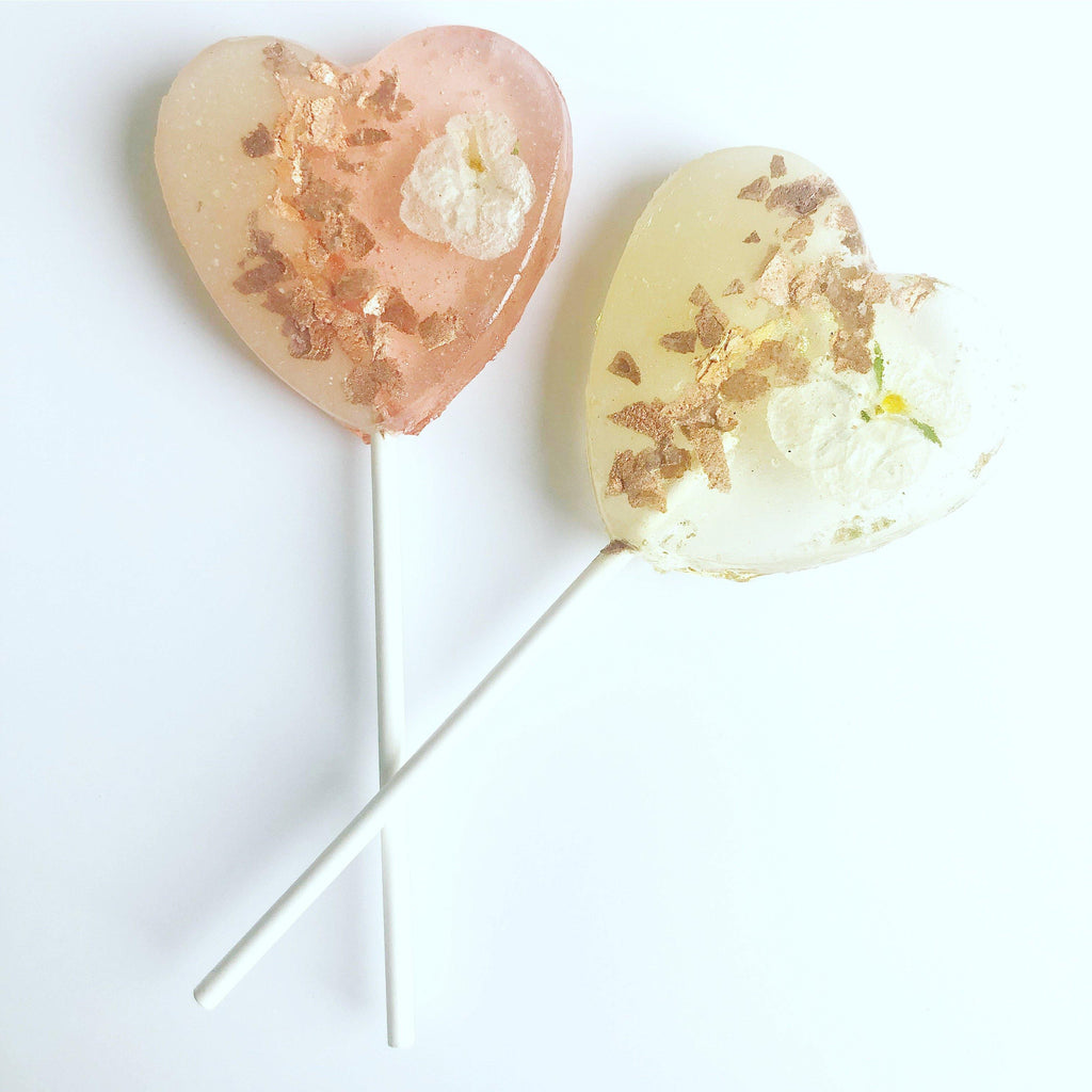 Rose Gold Two Tone Floral Lollipops - Willow & Boo