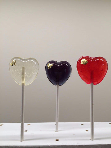 24K Gold Heart Lollipops