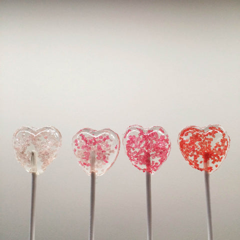 Crystal Filled Heart Lollipops