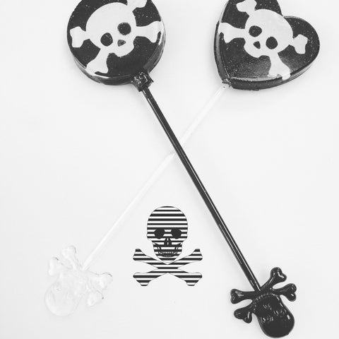 Skull and cross bones lollipop