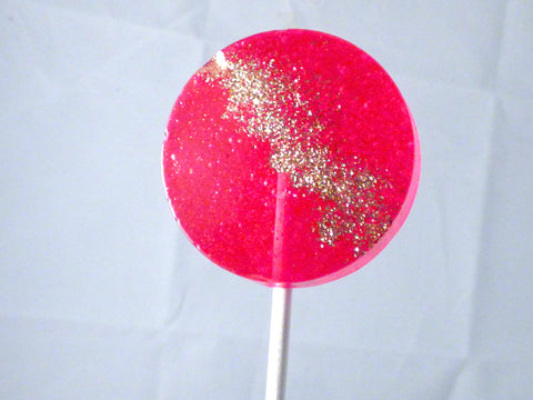 Red Glitter Stripe Lollipops