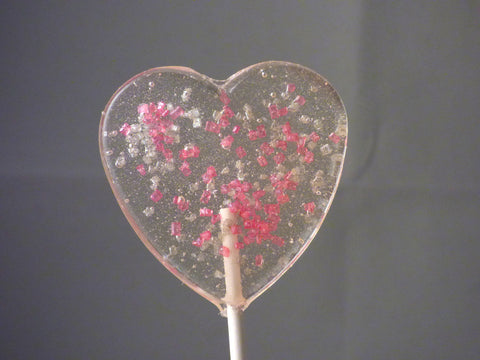 Pink and silver sugar lollipops