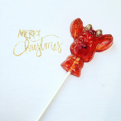 A Glittery Little Rudolph Lollipop