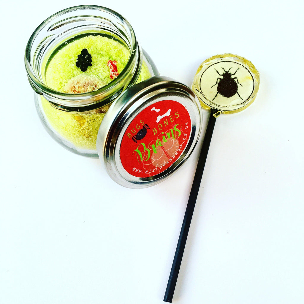 Bugs, Bones and Brains sherbet dip jars - Willow & Boo