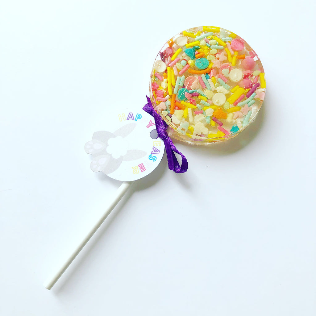 Pink and orange Easter sprinkle pop - Willow & Boo